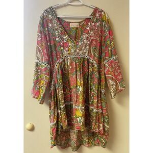 Miss June Paris Multicolor Floral Printed Midi Dress Un Sized Beasurements Below